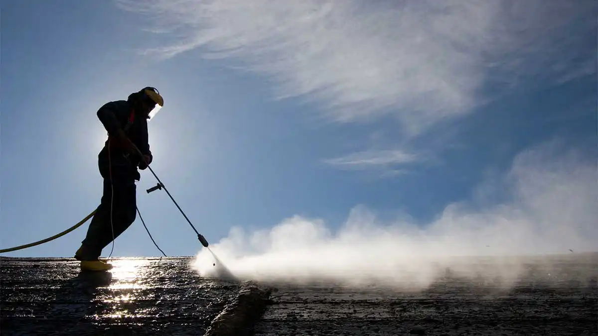 pressure washing process